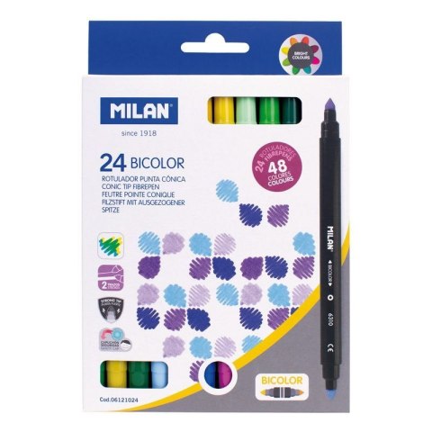 Flamaster bicolor 24 szt 48 kol. Milan (06121024) Flamaster bicolor 24 szt 48 kol. Milan (06121024)
