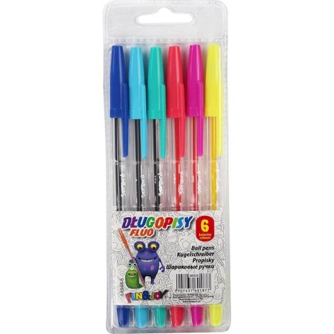 Komplet długopisów Titanum fluo 6 kolorów Komplet długopisów Titanum fluo 6 kolorów