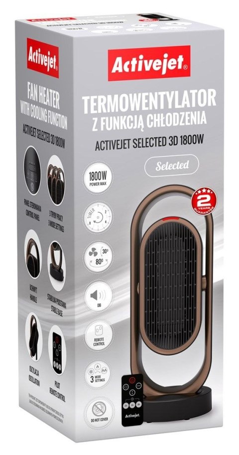 Termowentylator z funkcją chłodzenia Selected 3D 1800W Activejet (AGDACJTER0001)