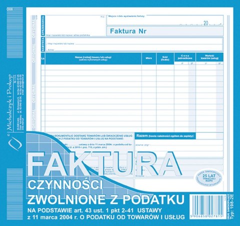 Druk offsetowy Michalczyk i Prokop Faktura VAT 2/3 A4 80k. (198-2E) Druk offsetowy Michalczyk i Prokop Faktura VAT 2/3 A4 80k. (198-2E)