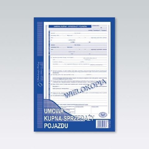 Druk samokopiujący Michalczyk i Prokop Umowa kupna-sprzedaży pojazdu A4 40k. (650-1) Druk samokopiujący Michalczyk i Prokop Umowa kupna-sprzedaży pojazdu A4 40k. (650-1)