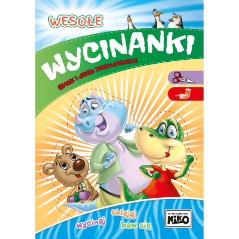 Książeczka edukacyjna Niko Wesołe wycinanki. Smok i jego przyjaciele, Książeczka edukacyjna Niko Wesołe wycinanki. Smok i jego przyjaciele,