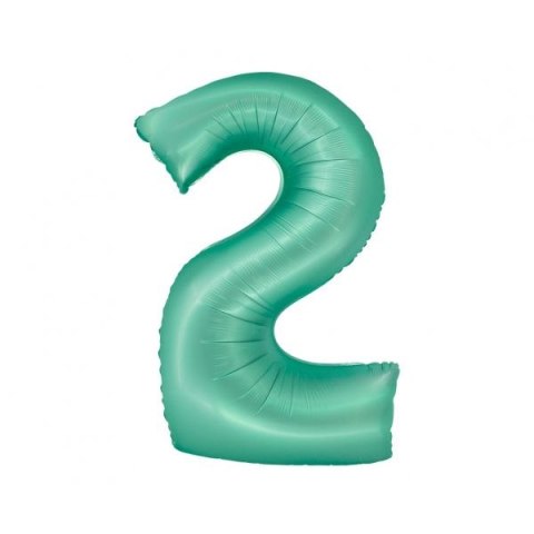 Balon foliowy Godan matowa cyfra 2, miętowa (CH-SMT2) Balon foliowy Godan matowa cyfra 2, miętowa (CH-SMT2)