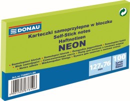 Notes samoprzylepny (karteczki) Donau Neon zielony 100k [mm:] 127x76 (7588011-06)