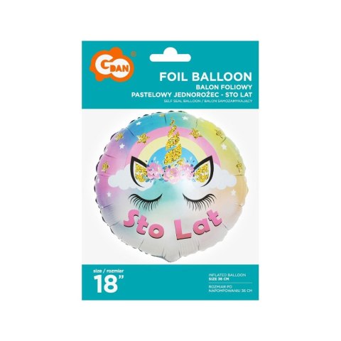Balon foliowy Godan jednorożec Sto Lat 18cal (FG-OPJS) Balon foliowy Godan jednorożec Sto Lat 18cal (FG-OPJS)