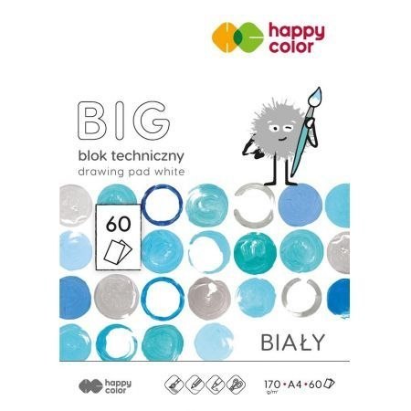 Blok techniczny Happy Color A4 biały 170g 60k (HA 3717 2030-0B60) Blok techniczny Happy Color A4 biały 170g 60k (HA 3717 2030-0B60)