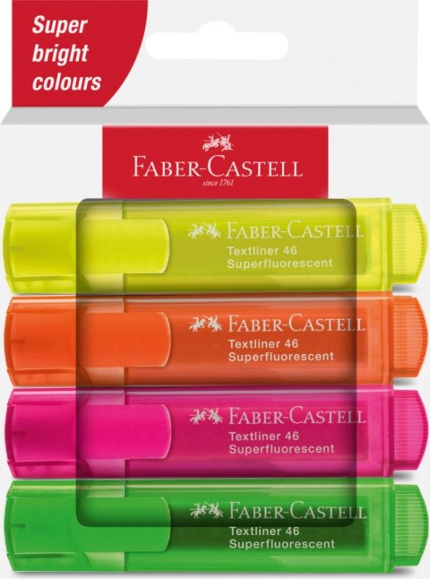Zakreślacz Faber Castell 4 kol. neon mix 1,0-5,0mm (254644 FC) Zakreślacz Faber Castell 4 kol. neon mix 1,0-5,0mm (254644 FC)