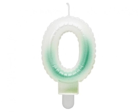 Świeczka urodzinowa Godan cyferka 0, ombre, perłowa biało-zielona, 7 cm (SF-PBZ0) Świeczka urodzinowa Godan cyferka 0, ombre, perłowa biało-zielona, 7 cm (SF-PBZ0)