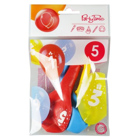 Balon gumowy z nadrukiem cyferki - 5 (3 szt.) mix 280mm Arpex (KB1948-5-9944) Balon gumowy z nadrukiem cyferki - 5 (3 szt.) mix 280mm Arpex (KB1948-5-9944)