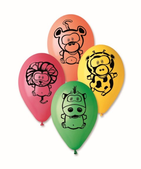 Balon gumowy PREMIUM ZWIERZĄTKA 5 szt mix 300mm 12cal Godan (GS110/P145)