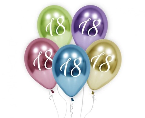 Balon gumowy Godan platynowe. 18 urodziny 5 szt. mix 12cal (GZ-18P5) Balon gumowy Godan platynowe. 18 urodziny 5 szt. mix 12cal (GZ-18P5)