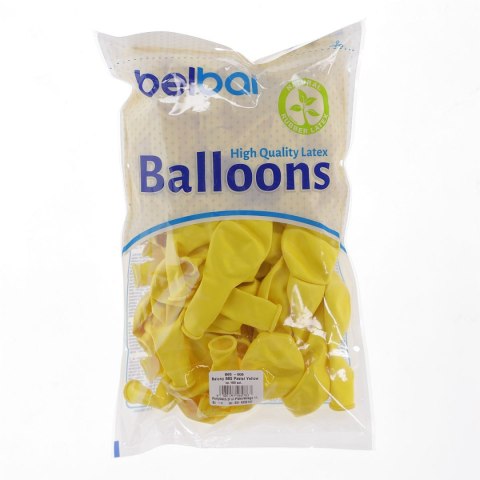 Balon gumowy Partydeco pastelowy 100 szt żółty 12cal Balon gumowy Partydeco pastelowy 100 szt żółty 12cal