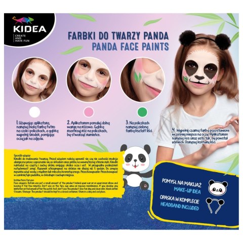 Farba do malowania twarzy Derform kidea Zestaw z opaska panda 4 kolor. (FDTZPAKA) Farba do malowania twarzy Derform kidea Zestaw z opaska panda 4 kolor. (FDTZPAKA)