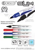 Marker suchościeralny Cresco Slim 4 kolory 1,0-2,0mm okrągła końcówka (270040)