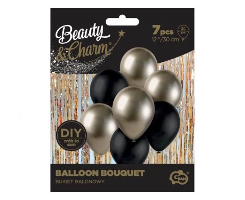 Balon gumowy Bukiet balonowy B&C prosecco-czarny, 7 szt. czarny 300mm 12cal Godan (BB-PRC7) Balon gumowy Bukiet balonowy B&C prosecco-czarny, 7 szt. czarny 300mm 12cal Godan (BB-PRC7)