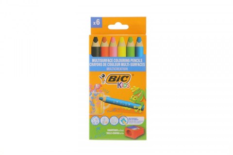 Kredki ołówkowe Bic MULTISURFACE 6 szt + temperówka 3086123727816 6 kol. (515220) Kredki ołówkowe Bic MULTISURFACE 6 szt + temperówka 3086123727816 6 kol. (515220)