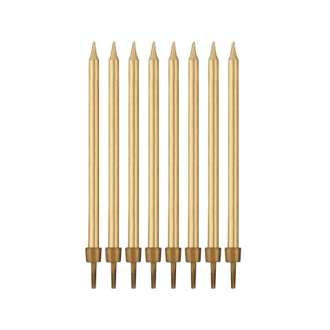 Świeczka urodzinowa złote z podstawkami 10 cm/ 8 sztuk Godan (PF-SUZL) Świeczka urodzinowa złote z podstawkami 10 cm/ 8 sztuk Godan (PF-SUZL)