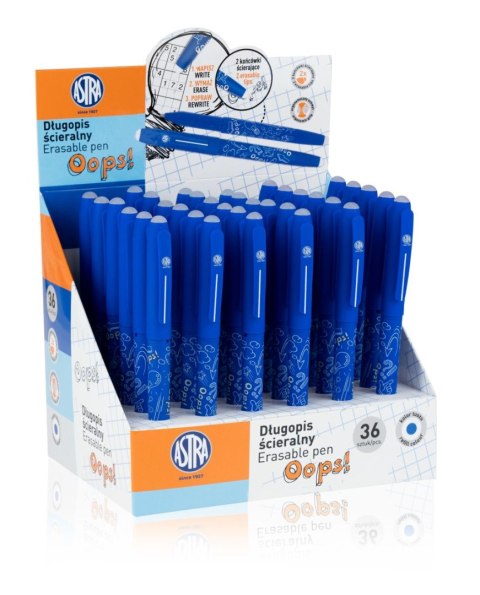 Długopis wymazywalny Astra wymazywalny OPSS! niebieski 0,6mm Długopis wymazywalny Astra wymazywalny OPSS! niebieski 0,6mm