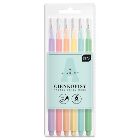 Cienkopis ACADEMY wkład mix 0,7mm 6kol. (5902277350053)