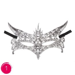 Maska koronkowa glamour srebrna Arpex (KM3348)