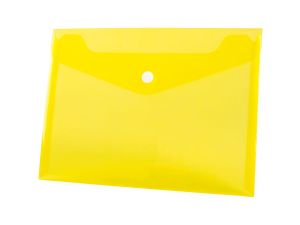 Teczka plastikowa na guzik Tetis koperta pp A5 kolor: żółty 140 mic. 165mm x 225mm (BT610-Y)
