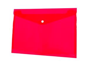 Teczka plastikowa na guzik Tetis koperta pp A4 kolor: czerwony 140 mic. 235mm x 330mm (BT611-C)