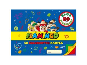 Blok rysunkowy Flamingo kolorowy A4 20 kartek 80g/m?