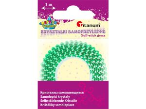 Taśma ozdobna Titanum Craft-Fun Series samoprzylepna z kryształkami zielona 12 mm 1 m (TZ022-1)