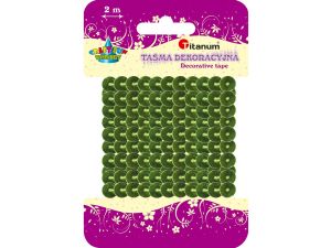 Taśma ozdobna Titanum Craft-Fun Series z cekinami zielona 6 mm 2 m (363640)