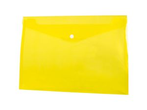 Teczka plastikowa na guzik Tetis koperta pp A4 kolor: żółty 140 mic. 235 mm x 330 mm (BT611-Y)