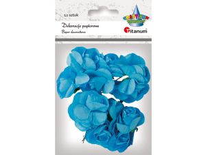 Ozdoba papierowa Titanum Craft-Fun Series Różyczki papierowe na druciku niebieskie (ZH-001)