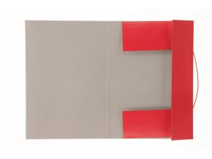 Teczka kartonowa na gumkę Barbara klejona lakierowana kolor A4 kolor: czerwona 350 g (308)