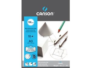 Blok techniczny Canson A3 biały 190g 10k 297 mm x 420 mm (100554887)
