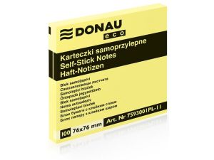 Notes samoprzylepny Donau Eco żółty 100k 76 mm x 76 mm (7593001PL-11)