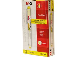 Zakreślacz M&G Fluo-Click automatyczny, żółty 1,0-4,0 mm (AHM27371)