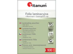 Folia do laminowania Titanum A5 - przezroczysty 80 mic. 154 mm x 216 mm