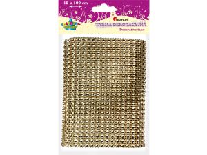 Taśma ozdobna Titanum Craft-Fun Series z kryształkami złota 120 mm 1 m (363478)