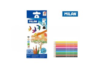 Kredki akwarelowe Milan 12 kolorów z pędzlem (0742312)