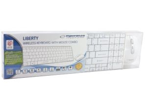 Zestaw bezprzewodowy Esperanza Liberty klawiatura + mysz biały (EK122W)