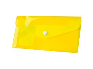 Teczka plastikowa na zatrzask Tetis koperta pp DL kolor: żółty 140 mic. 110 mm x 220 mm (BT612-Y)