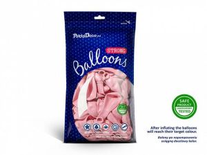 Balon gumowy Strong Baloons Pastel Pale Pink 1op/100sztuk pastelowy 100 szt różowy pastelowy 270mm (SB12P-081B)