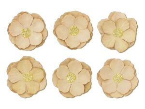 Ozdoba papierowa Galeria Papieru kwiaty samoprzylepne clematis beżowe (252013)