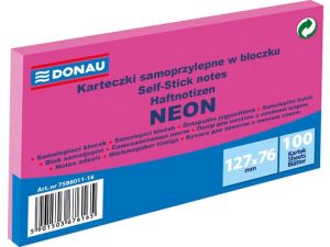 Notes samoprzylepny Donau Neon różowy 100k 127 mm x 76 mm (7588011-16)