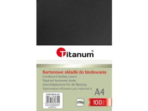 Karton do bindowania Titanum błyszczący - chromolux A4 - czarny 250 g