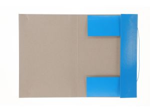 Teczka kartonowa na gumkę Barbara klejona lakierowana kolor A4 kolor: niebieska (313)