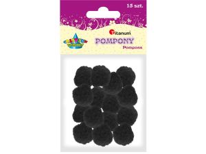 Pompony Titanum Craft-Fun Series czarne 15 szt