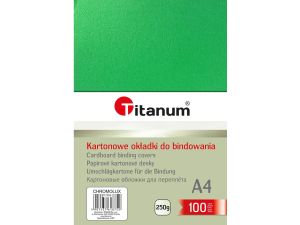 Karton do bindowania Titanum błyszczący - chromolux A4 - zielony 250 g