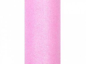Tiul Partydeco brokatowy różowa 150 mm 9 m (TIUG15-081)