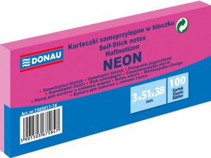 Notes samoprzylepny Donau Neon różowy 300k 51 mm x 38 mm (7585011-16)