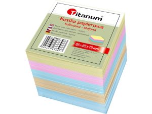 Kostka papierowa Titanum klejona duża - mix 85 mm x 85 mm x 75 mm